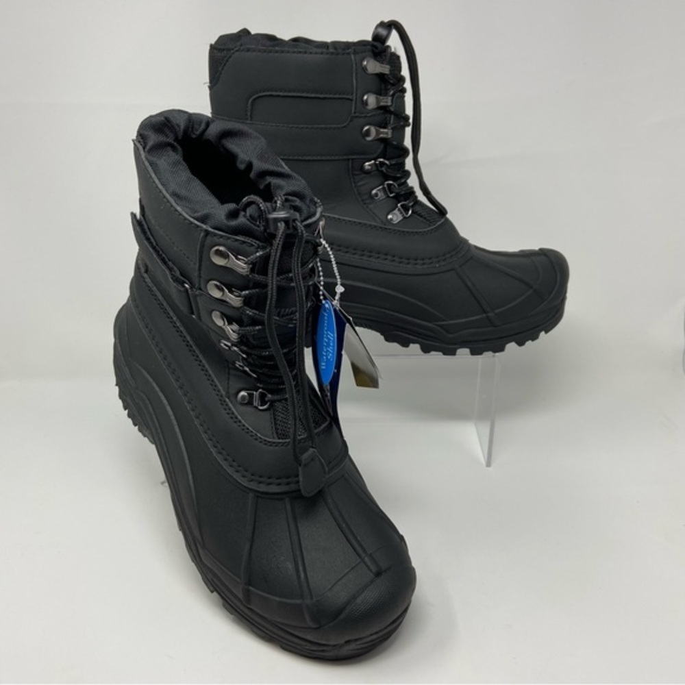 NWT Men’s Khombu Black Insulated Drawstring Waterproof Winter Boots SZ 10